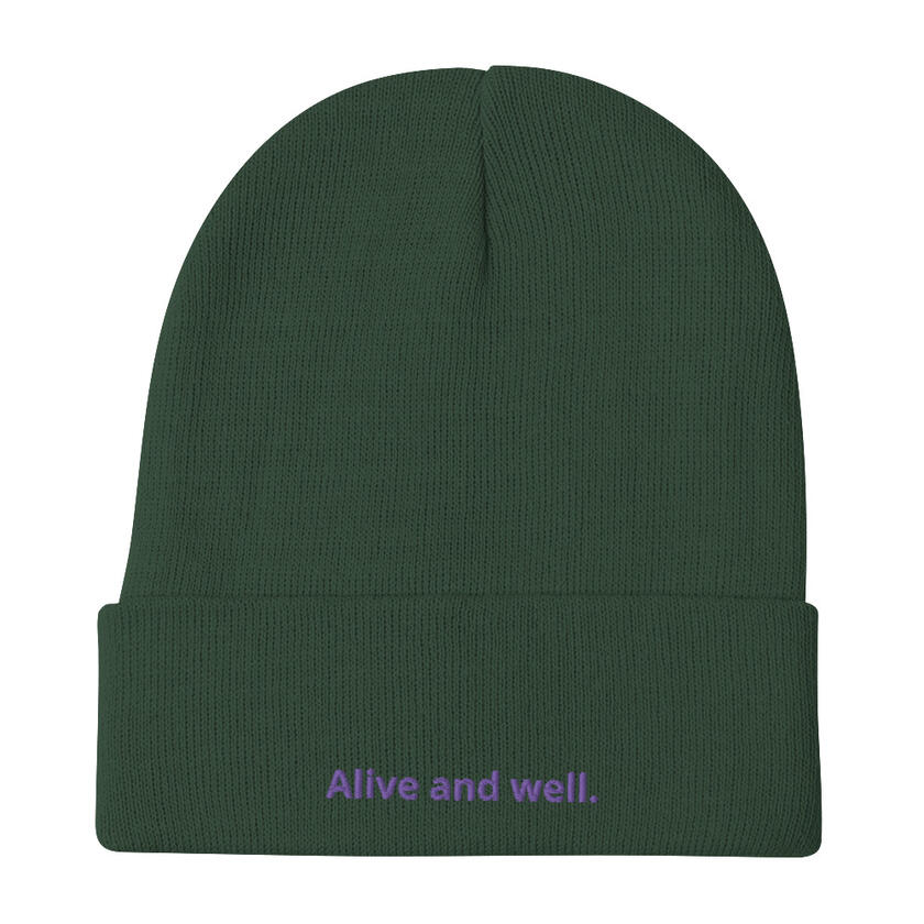 Alive and well. Embroidered Toque - Green Alive and well. Embroidered Toque - Green